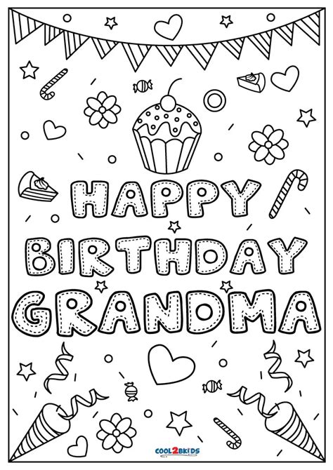 printable happy birthday grandma coloring pages  kids