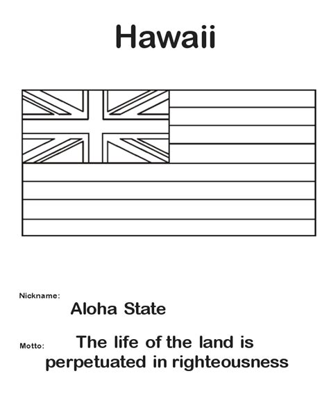 usa printables state  hawaii coloring pages hawaii state flag