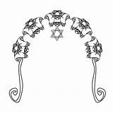 Chuppah Jewish Arch Vector Canopy Isolated sketch template