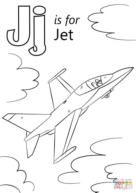 letter    jet coloring page  printable coloring pages