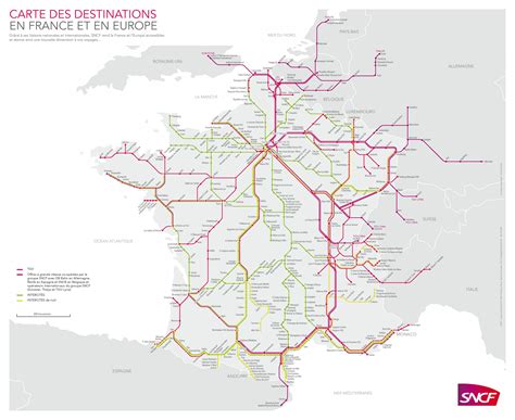 kaart van frankrijk treinen spoorlijnen en hogesnelheidstrein van frankrijk
