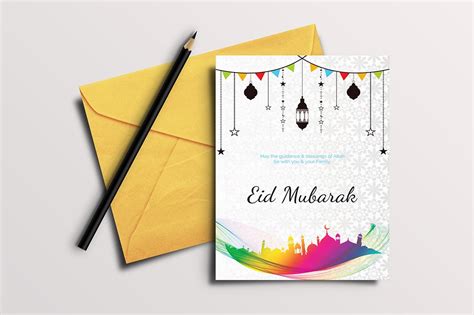 eid mubarak card creative card templates creative market