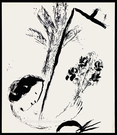 marc chagall  portrait  flowers original lithograph  buy limited edition