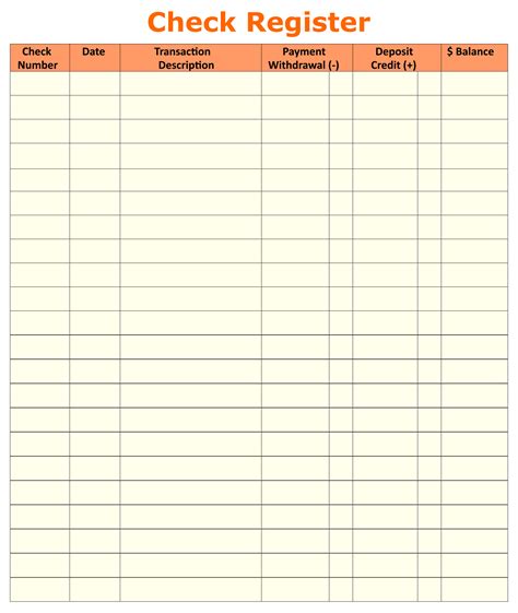 printable checkbook register form printable forms