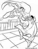 Coloring Fighting Superman Pages Printable Color Book sketch template