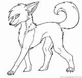 Coloring Pages Wolf Female Template Winged Lineart Fox sketch template