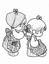 Precious Moments Coloring Pages Gif Mother sketch template