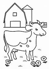Coloring Pages Cow Dairy Cows Farm Barn Yard Netart Kids Library Popular sketch template