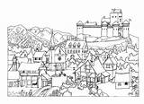 Medieval Drawing Village Deviantart Town Sketch Simple Small Coloring Castle Pages Colour Drawings Landscape Template Explore sketch template