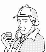 Sherlock Holmes Coloring Pages Getcolorings sketch template