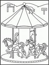 Coloring Carnival Pages Carousel Fair Printable Fun Kids Sheets Rides Omalovánky Print Faces Colouring Color Pouť Funfair Amusement Horse Pout sketch template