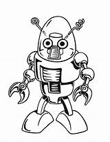 Robot Coloring Pages Print Printable Kids sketch template