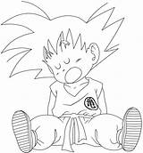 Goku Kid Dragon Ball Lineart sketch template