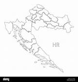Croatia Counties Kroatien Abbildung Grafschaften sketch template