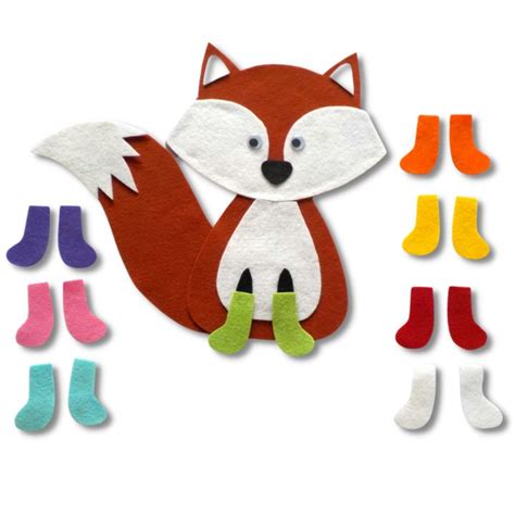 fox  socks felt set pattern felt board patterns felt board