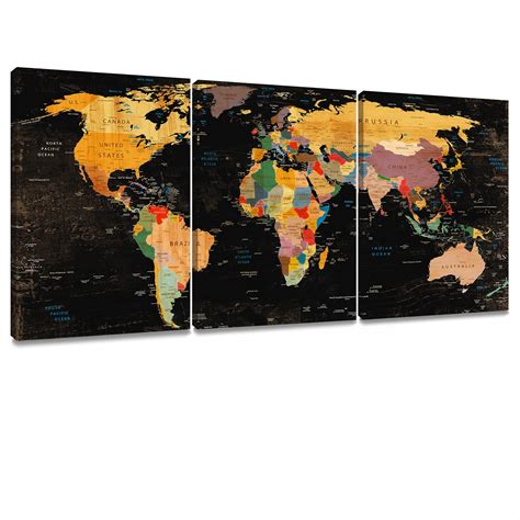 world map large wall decor home interior  home life