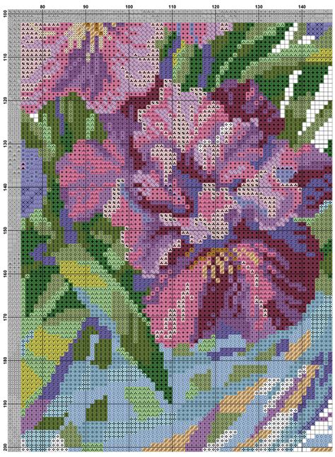 cross stitch pattern irises diy  ideas