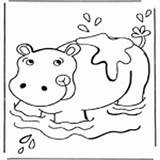 Coloriages Dieren Colorare Kinderkleurplaten Hippopotame Disegni Nijlpaard Wasser Flusspferd Nellacqua Ippopotamo sketch template