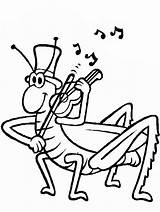 Grasshopper Coloring Ant Pages Cartoon Popular sketch template