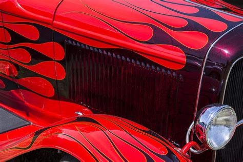 Red Flames Hot Rod Photograph By Garry Gay