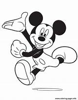 Mickey Mouse Coloring Running Disney Pages Excited Printable sketch template