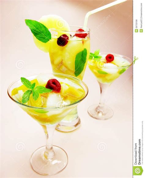 fruit red punch cocktail drink  strawberry stock photo image  punch cherry