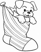 Coloring Christmas Dog Pages Puppy Stocking Cute Cup Present Stockings Kids Tea Teacup Animal Color Sheets Print Starbucks Colouring Printable sketch template