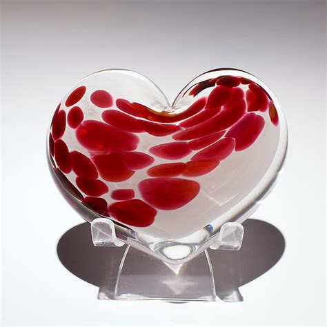 Forget Me Not Heart Paperweight By April Wagner Art Glass Paperweight