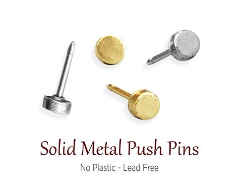 gold silver simple  flat push pins small profile etsy
