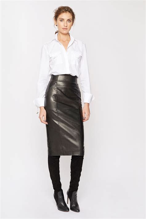pin by ashleyjob on pencil skirt black leather skirts leather skirt