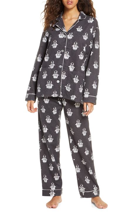 pj salvage print flannel pajamas nordstrom rack