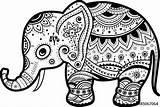 Mandalas Elefante Elefantes Mandala Indiano Elephants Dxf Animais Enregistrée sketch template