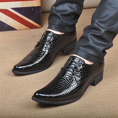 Mens Fashion Genuine Leather Lace Up Dress Shoes Mens Luxury Brand