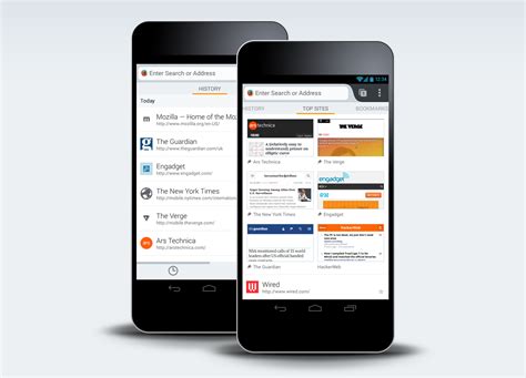 home screen  firefox  android access  information