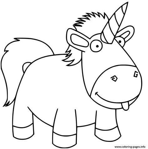 funny unicorn kids coloring page printable