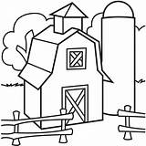 Barn Coloring Pages Farm Simple Kids Printable Scene Drawing Silo Cartoon Barnyard Animals Print Book Old Red Easy Cliparts Clipart sketch template
