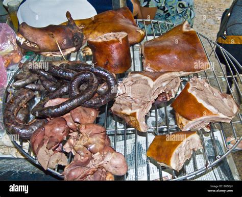 selection  dog meat  sale  market  hanoi  quarter vietnam