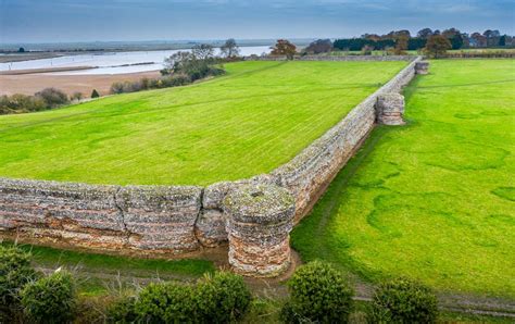 roman saxon shore fort  burgh castle norfolk baldhiker
