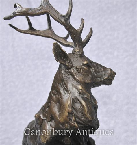 bronze recumbent stag statue sculpture scottish stags
