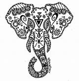 Mandalas Elephants Elefante éléphant Mandela Procoloring Buzz2000 sketch template