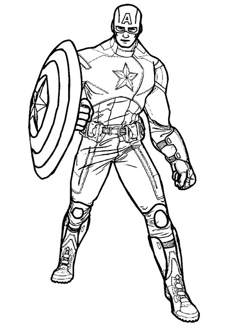 printable captain america coloring pages