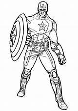 Captain America Coloring Pages Kids Color Print Printable Children American Super Drawings Adult Cartoon sketch template