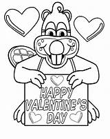 Coloring Pages Valentines Valentine Cards Christian Happy Card Color Printable Memorial Pokemon Cute Kitty Hello Kids Deck Boy Print Beaver sketch template