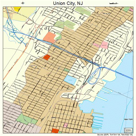 union city  jersey street map
