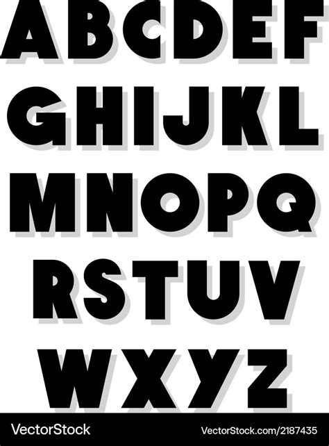 bold alphabet font type alphabet royalty  vector image