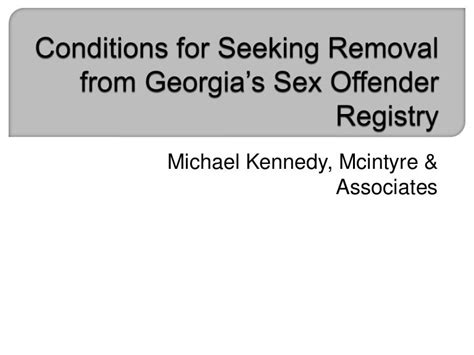 Conditions For Seeking Removal From Georgias Sex Offender Registry