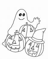 Coloring Halloween Pages Ghost Pumpkin Pumpkins Small Printables Clipartqueen sketch template