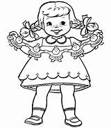 Coloring Girl Little Pages Girls Christmas Doll Paper Template Colouring Blank Exclusive Dolls Templates Popular Davemelillo Coloringhome sketch template