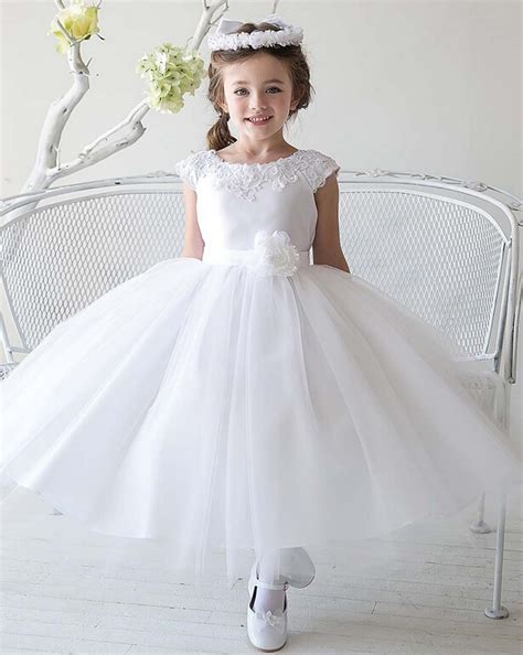 cheap simple tulle flowergirl white flower girl dresses for weddings