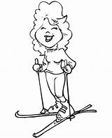 Coloring Skiing Woman Pages Skier Clipart Cartoon Kids Cliparts Drawing Happy Police Printable Printactivities Library Print Last Gif Books Clip sketch template
